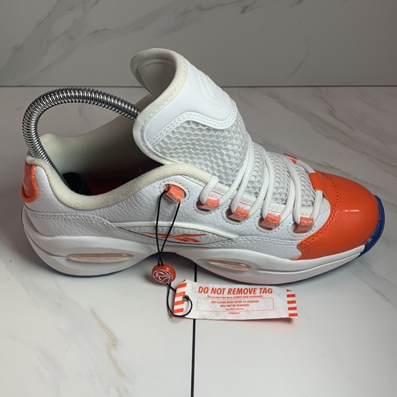 REebok Question Low Patent Orange GS FY2344 White Vivid Orange Size 5 - Picture 5 of 11